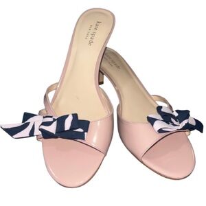Kate Spade Simona Pink Patent Leather Bow Kitten Heels - 7.5